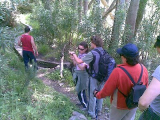 Los senderistas caminando por la sierra