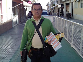 Vicente Pérez, vendedor de la ONCE que repartió el pasado día 15 de octubre 12,6 millones de euros en Aguilar de la Frontera, Córdoba