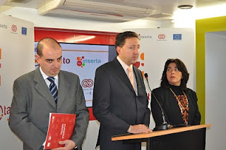 El director de la ONCE en Málaga, Cristóbal Martínez, en la presentación del aula en Málaga