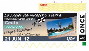 Imagen del cupón dedicado al Parque Marítimo del Mediterráneo