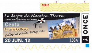 Imagen del cupón dedicado al Edificio de los Dragones de Ceuta