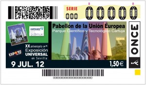 Cupón EXPO'92 09.07 Imagen del cupón del sorteo del 9 de julio dedicado al XX Aniversario de la EXPO'92