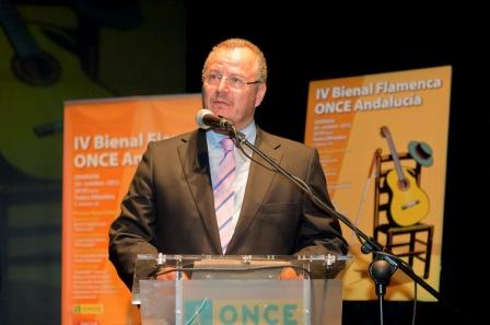 Intervención del delegado territorial de la ONCE en Andalucía, Ceuta y Melilla, Patricio Cárceles