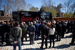 Vista general de la inauguración de la exposición de la ONCE, en conmemoración del aniversario de la Organización y de su Fundación
