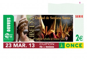 Cupón dedicado a la Unión de Cofradías de Semana Santa de Úbeda en Jaén