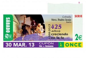 Cupón dedicado al 425º aniversario de la Cofradía de Nuestro Padre Jesús de Jaén
