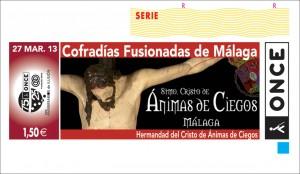 Cupón dedicado al Santo Cristo de Ánimas de Ciegos de Málaga y a su Hermandad
