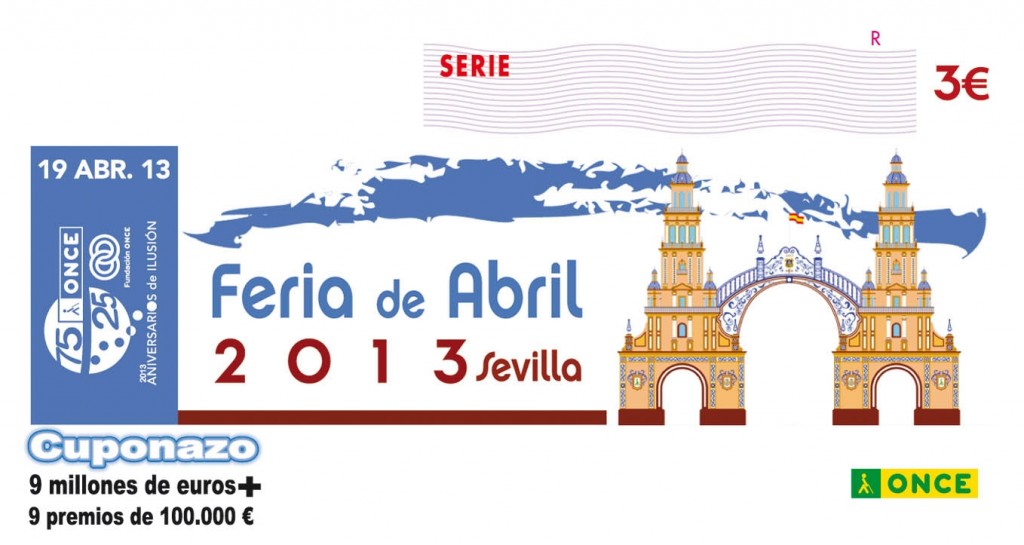 Imagen del cupón en la que aparece la portada de la Feria de Sevilla de este 2013.