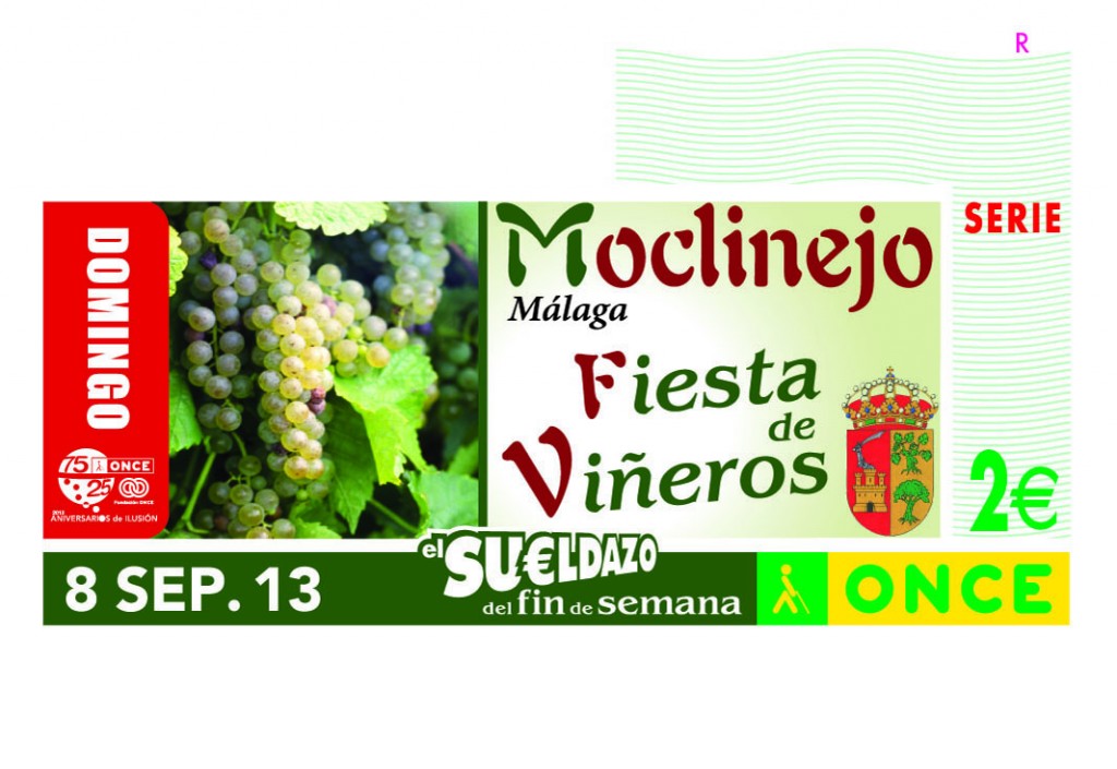 En la imagen del cupón, un racimo de uvas, símbolo de la Fiesta de Viñeros a la que va dedicada el cupón