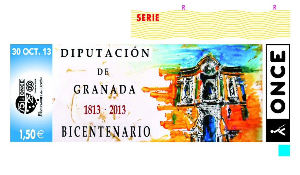 En la imagen del cupón aparece la fachada del edificio en el que se encuentra la Diputación de Granada