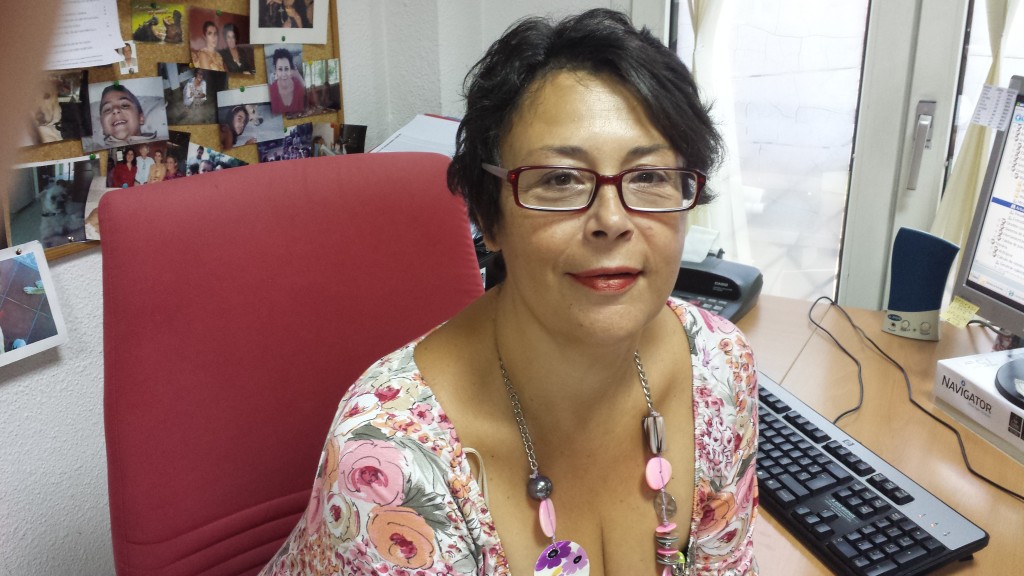 Esmeralda Rincón en su puesto de trabajo