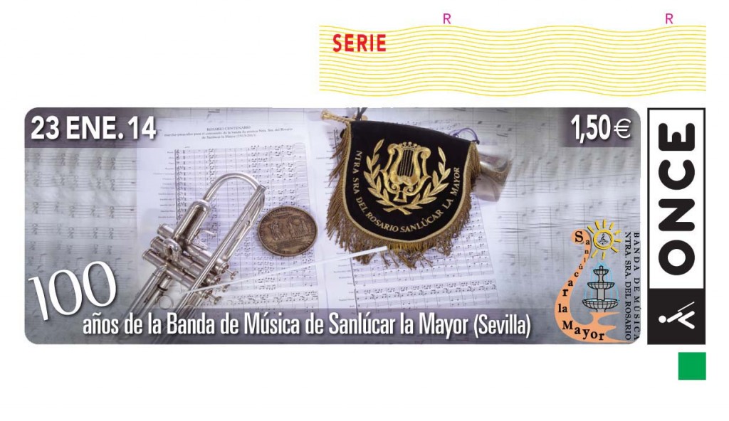 Cupón dedicado al centenario de la Banda de Música de Sanlúcar la Mayor