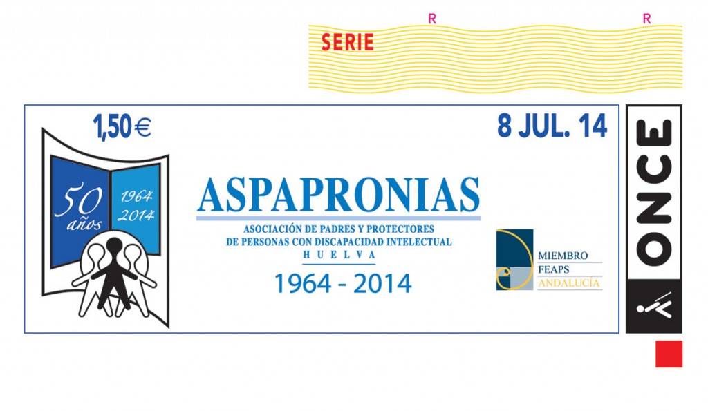 Cupón dedicado a la Asociación de Padres y Protectores de Personas con Discapacidad Intelectual (ASPRONIAS)