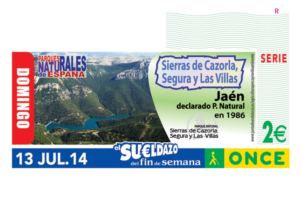 Cupón dedicado a los parques naturales de las Sierras de Cazorla, Segura y Las Villas