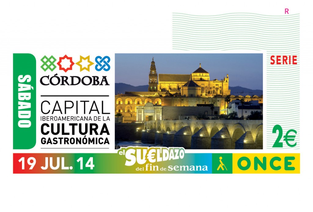 Cupón dedicado a Córdoba, nombrada Capital Iberoamericana de la Cultura Gastronómica