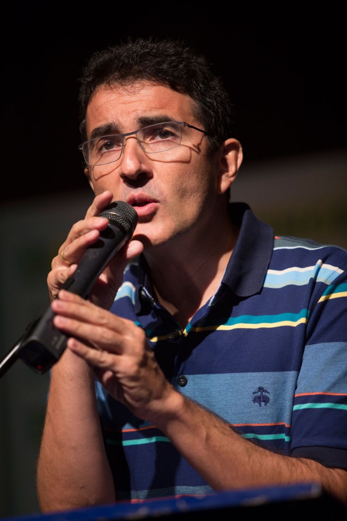 El vicepresidente de la ONCE, Andrés Ramos, durante su intervención