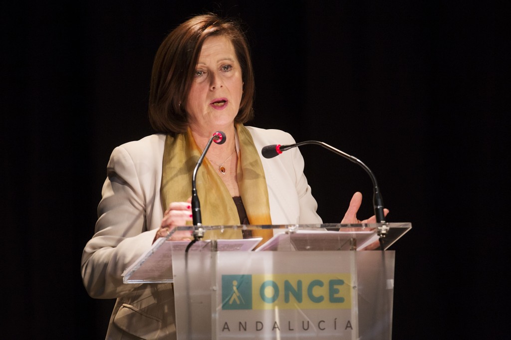 Primer plano de Sánchez Rubio durante su intervención desde el atril