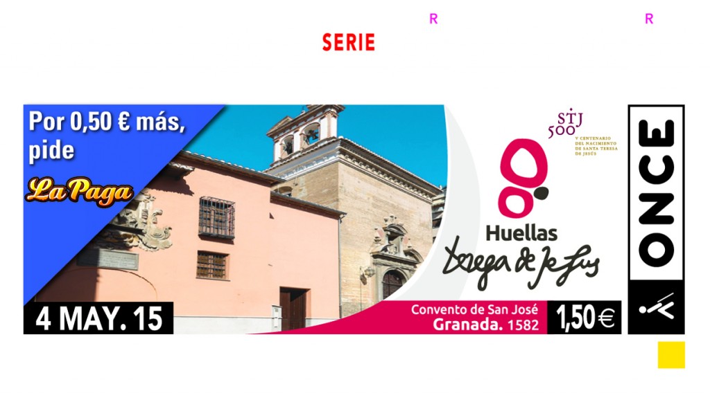 Cupón dedicado al convento de San José de Granada dentro de la serie "Huellas Teresa de Jesús"
