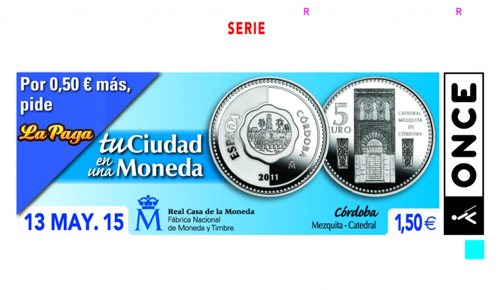 Cupón dedicado a la moneda de la ciudad de Córdoba