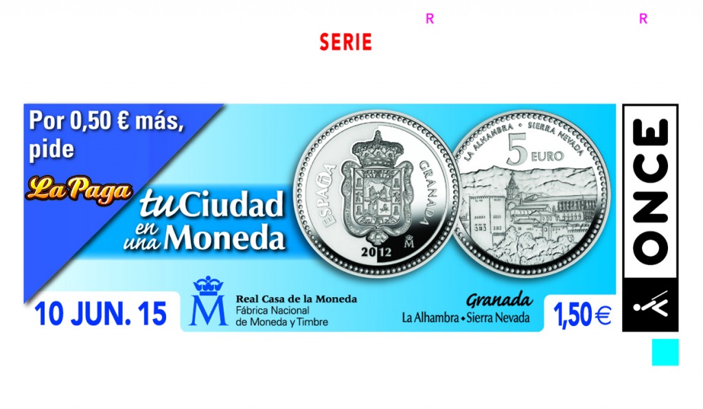 Cupón dedicado a la moneda conmemorativa de la ciudad de Granada