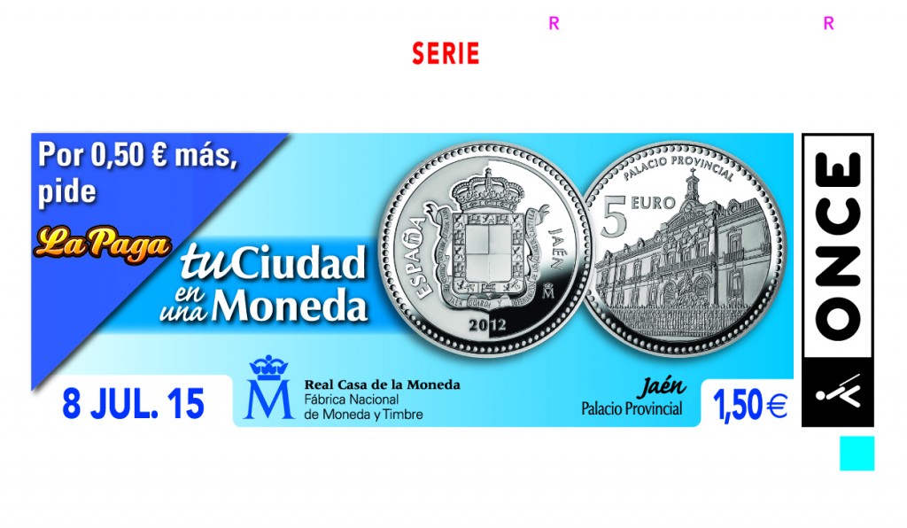 Cupón dedicado a la moneda de la ciudad de Jaén