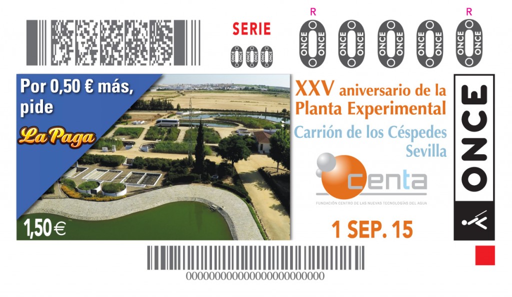 Cupón dedicado al 25 aniversario de la Planta Experimental de tratamiento de aguas de Carrión de los Céspedes