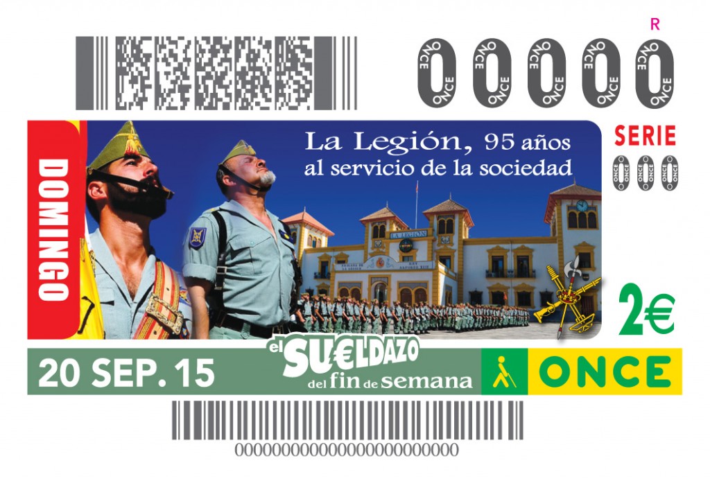 Cupón dedicado a los 95 años de existencia de la Legión Española