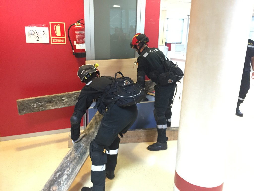 Técnicos colaboran en la retirada de elementos que dificultan el paso