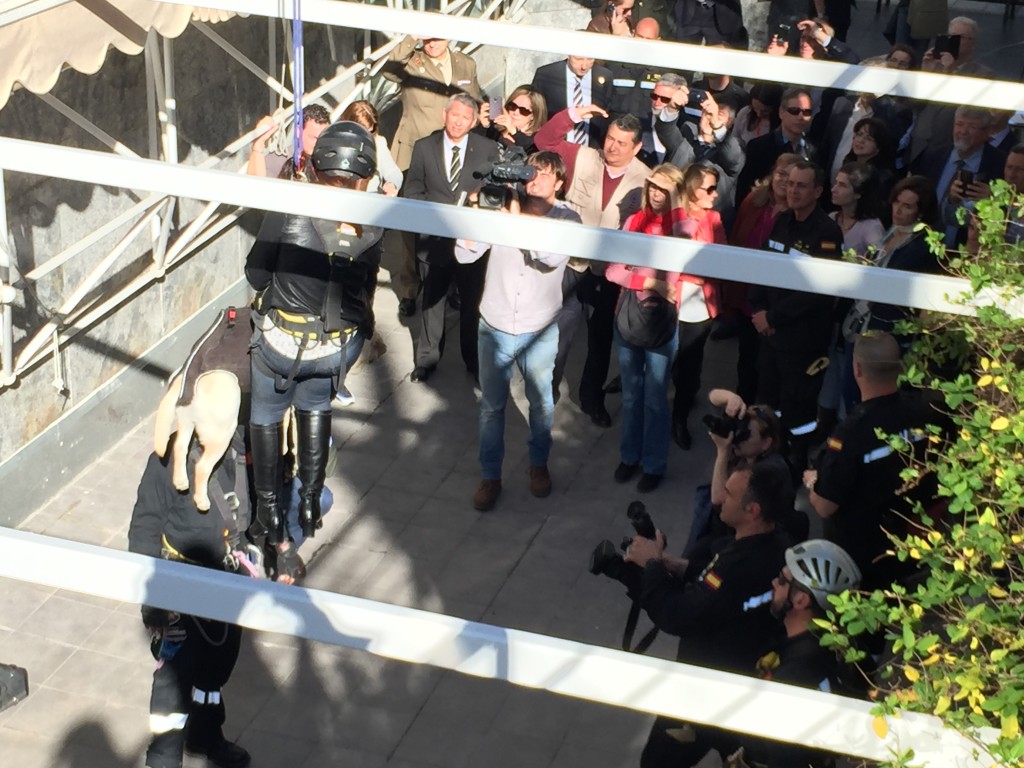 Bajada durante el proceso de rescate