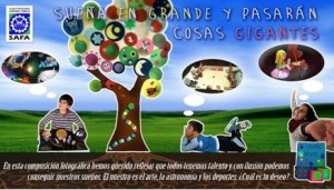 Sueña en grande y pasarán cosas gigantes dice este árbol dibujado por los alumnos de San José de Calasanz de La Puebla de los Infantes