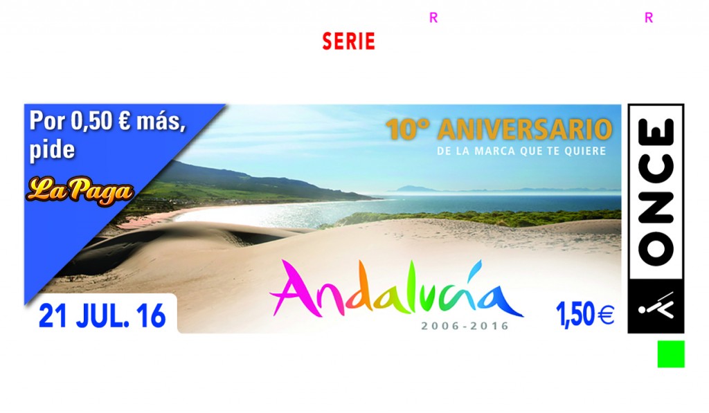 Una playa de fondo con el lema X aniversario de la marca que te quiere ocupa la imagen del cupón en el sorteo del 21 de julio