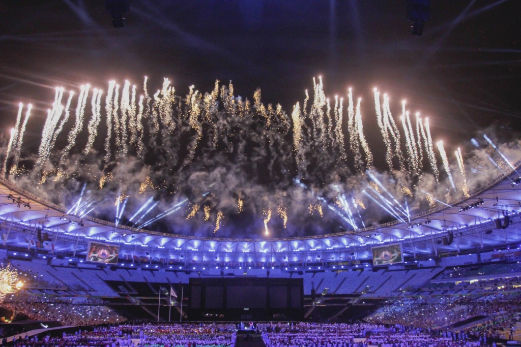 espectacular vista de los fuegos artificiales
