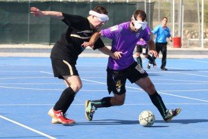 Imagen de uno de los partidos de Fútbol Sala del CDC Málaga
