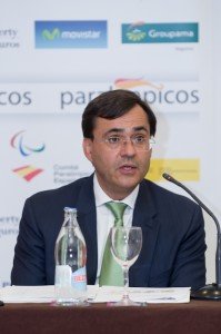 El gerente del Comité Paralímpico Español, Alberto Jofre, durante su intervención