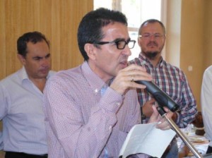 El vicepresidente primero del Consejo General de la ONCE, Andrés Ramos, durante su intervención