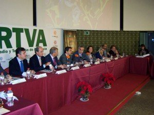 Momento del acto celebrado en la sede de Canal Sur en Sevilla