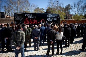 Vista general de la inauguración de la exposición de la ONCE, en conmemoración del aniversario de la Organización y de su Fundación