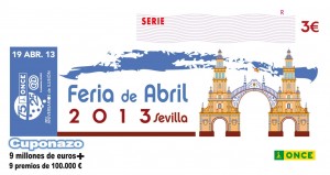 Imagen del cupón en la que aparece la portada de la Feria de Sevilla de este 2013.